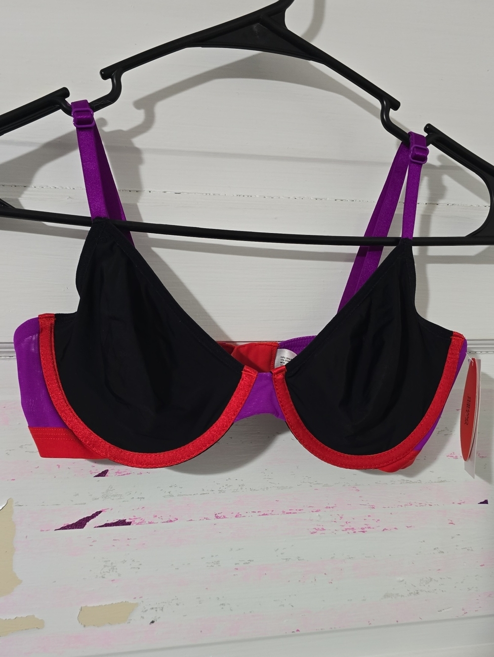 Parade Colorblock Underwire Bra in Black, Purple & Red